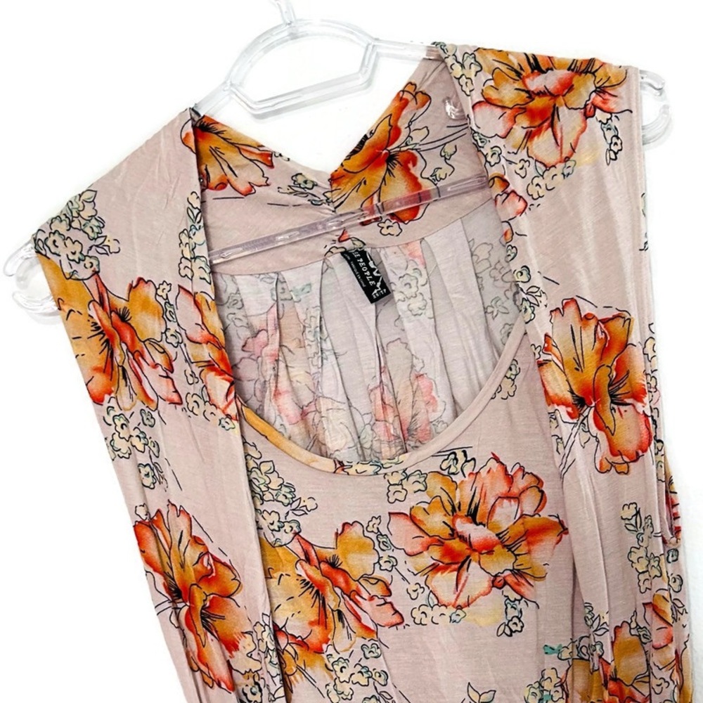 Free People Floral Mini Dress XS Boho Cottagecore Romantic Drop Waist Balletcore - Picture 3 of 13